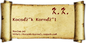 Kocsák Kornél névjegykártya
