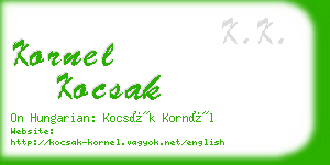 kornel kocsak business card